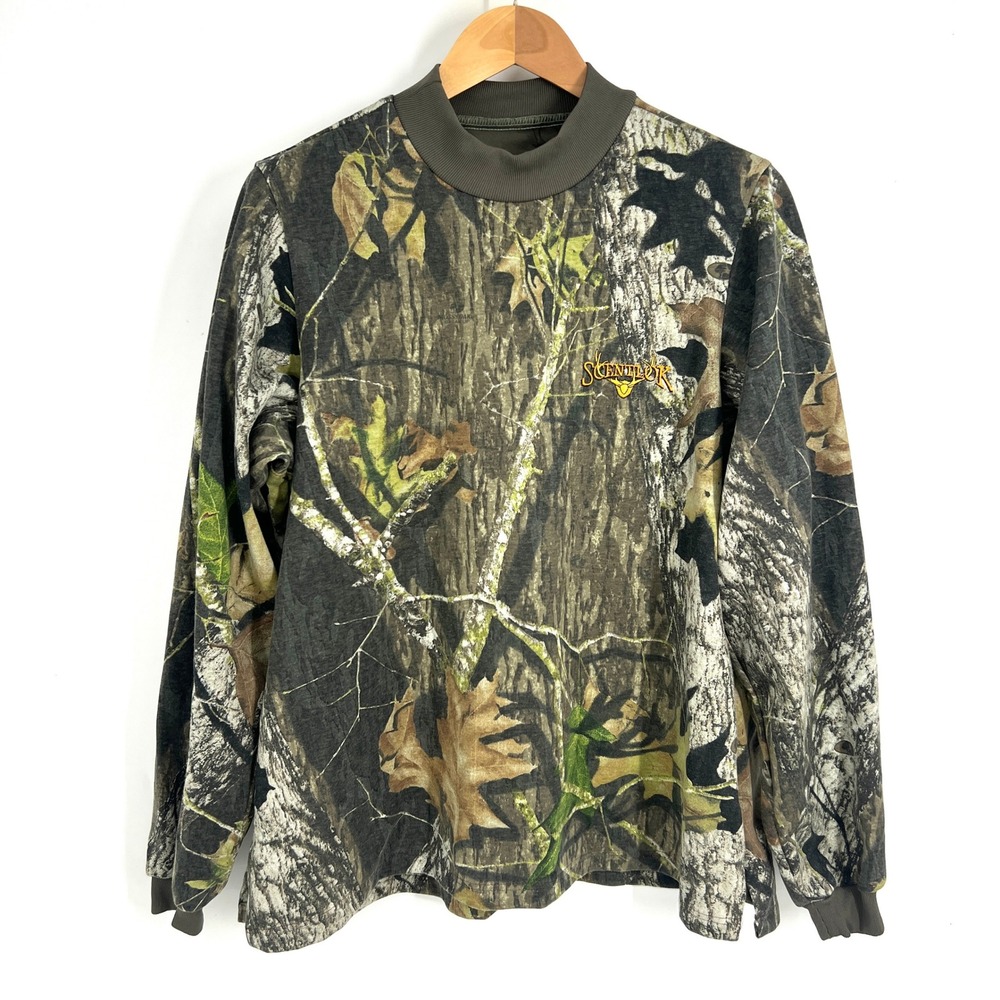 ScentLok Mens Camo Hunting Shirt Long Sleeve Mock Neck Odor Eliminating Large